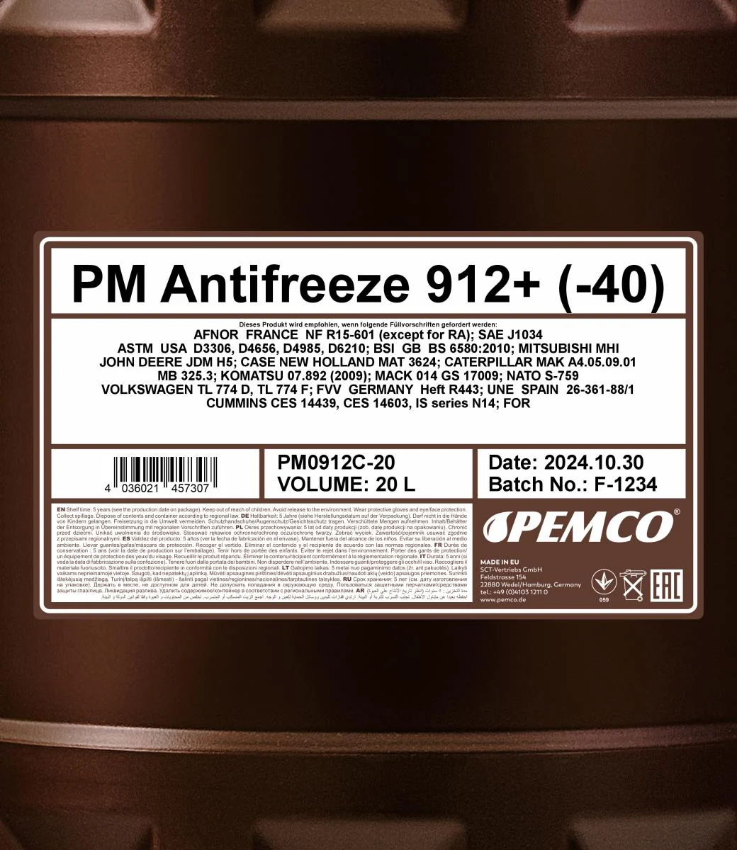 PEMCO - PM0912C20 - Frostschutzmittel 912+ (Konzentrat) 20L
