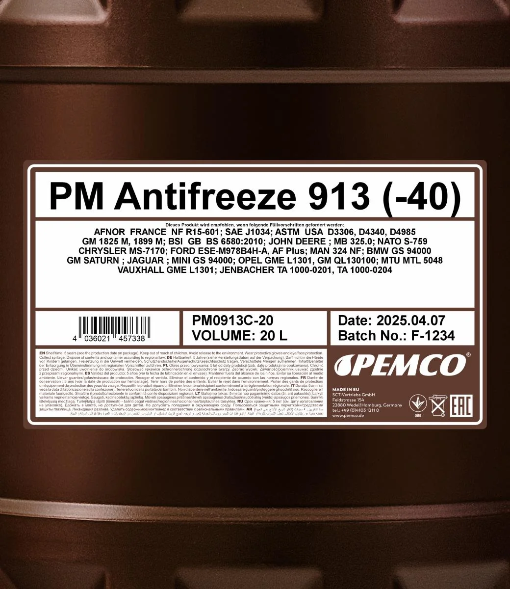 PEMCO - PM0913C20 - Frostschutzmittel 913 (Konzentrat) 20L