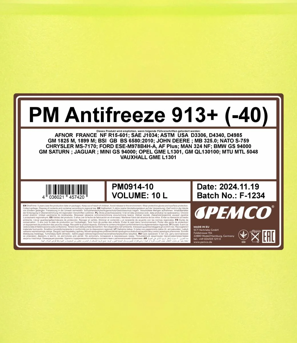 PEMCO - PM091410 - Frostschutz 913+ (-40) 10L