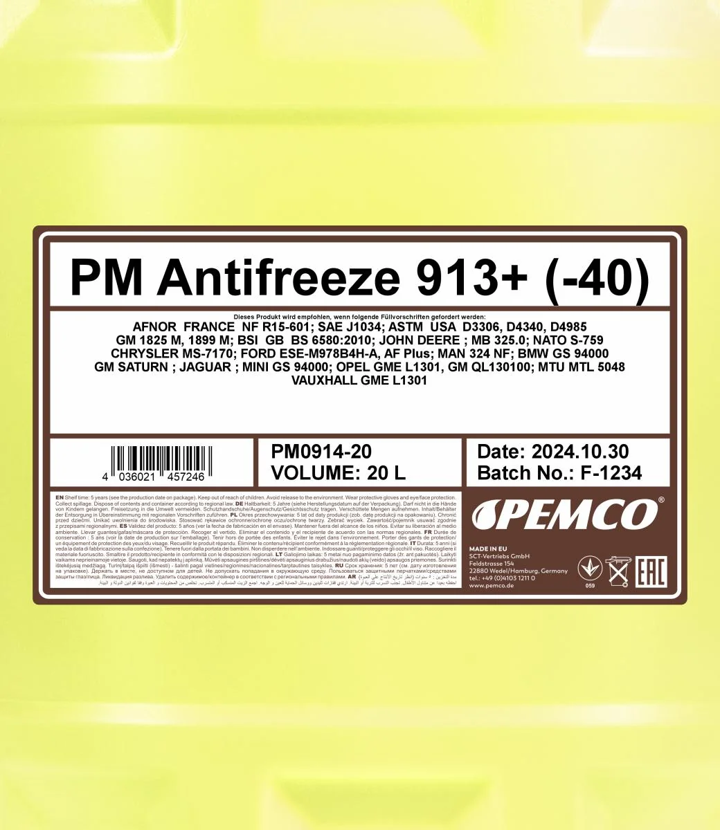 PEMCO - PM091420 - Frostschutz 913+ (-40) 20L