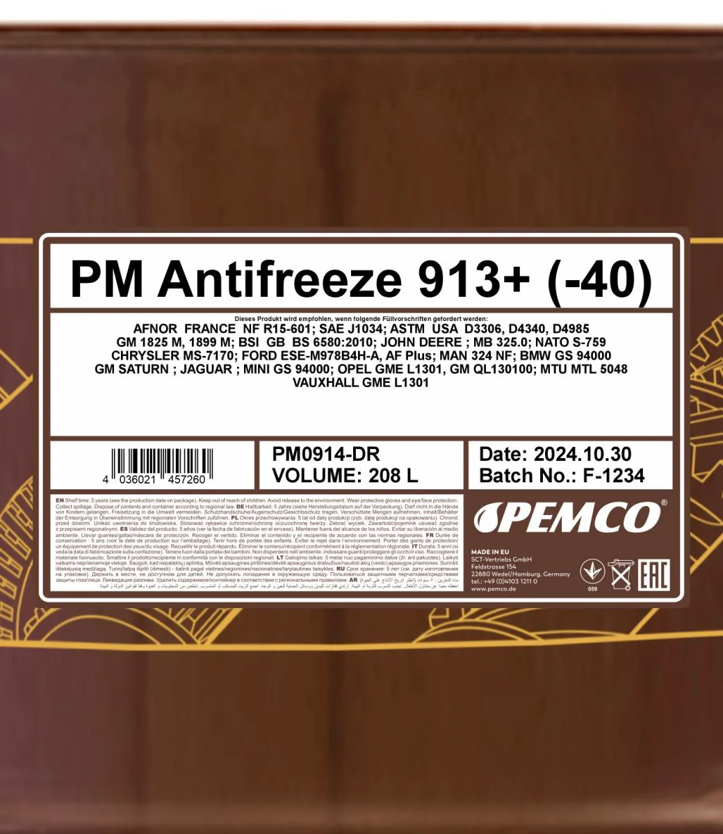 PEMCO - PM0914DR - Frostschutz 913+ (-40) 208L