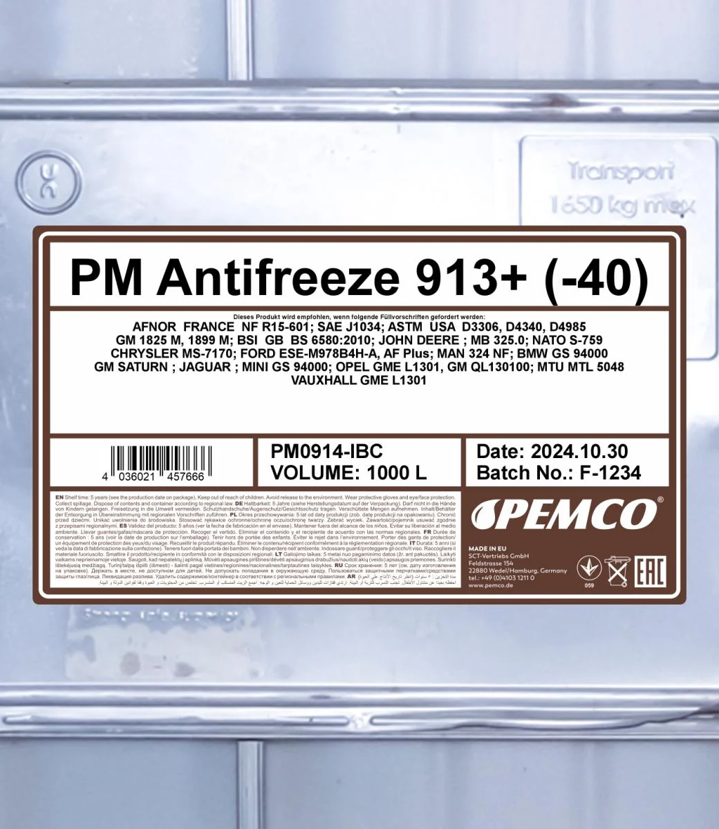 PEMCO - PM0914IBC - Frostschutz 913+ (-40) 1000L