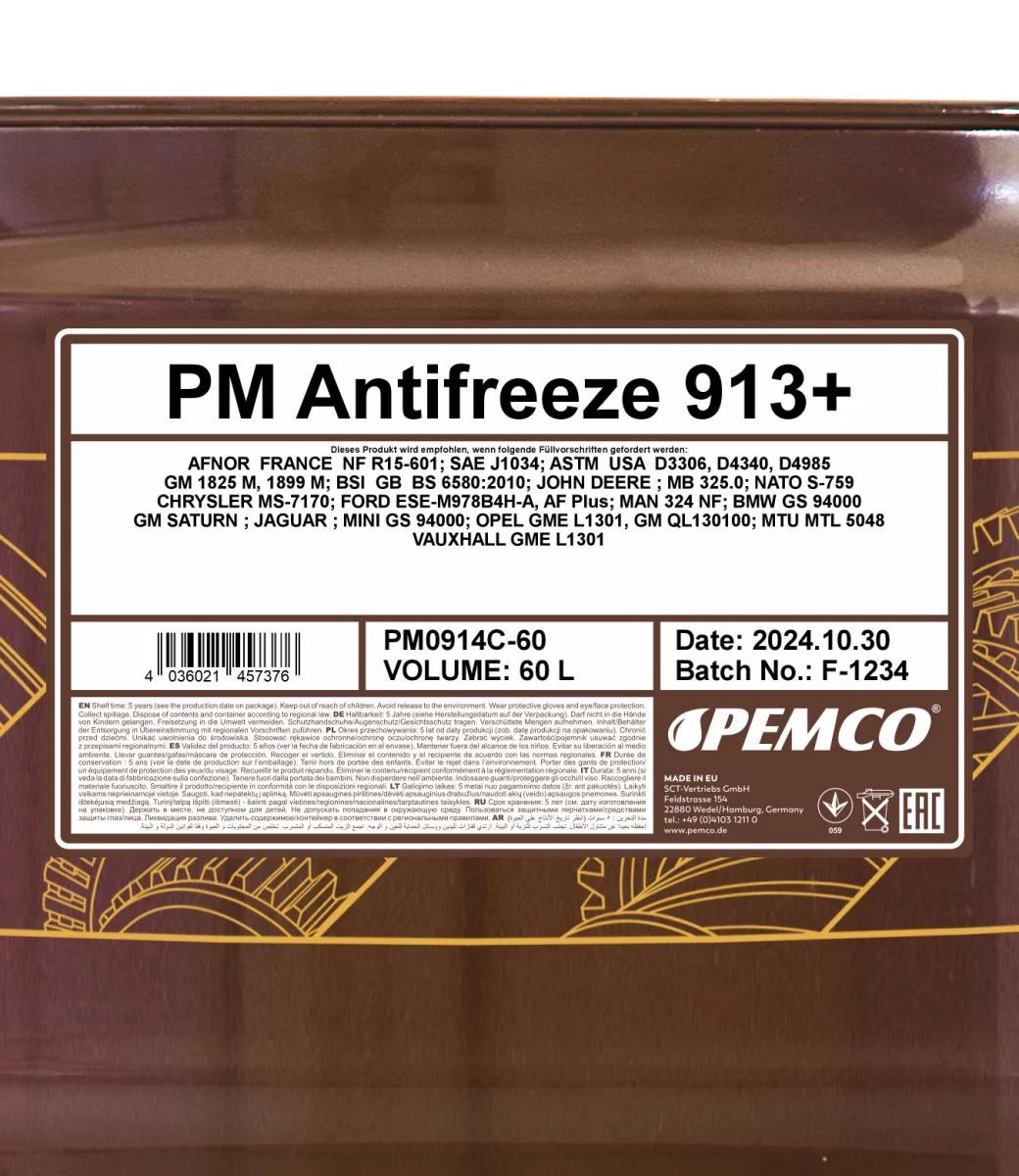 PEMCO - PM0914C60 - Frostschutz 913+ (Konzentrat) 60L