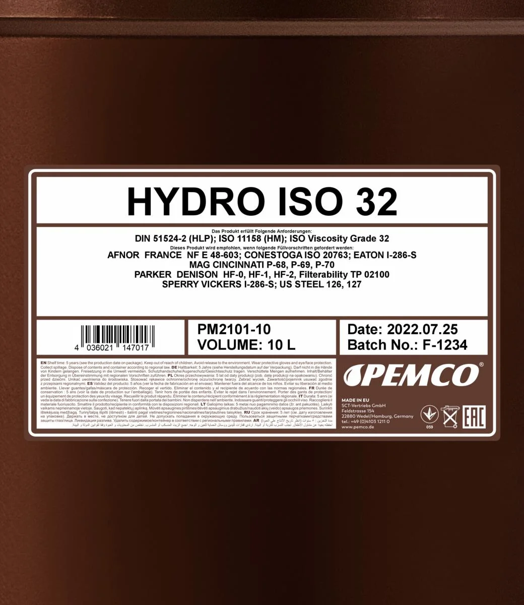 PEMCO - PM210110 - Hydro ISO 32 LONGLIFE 10L