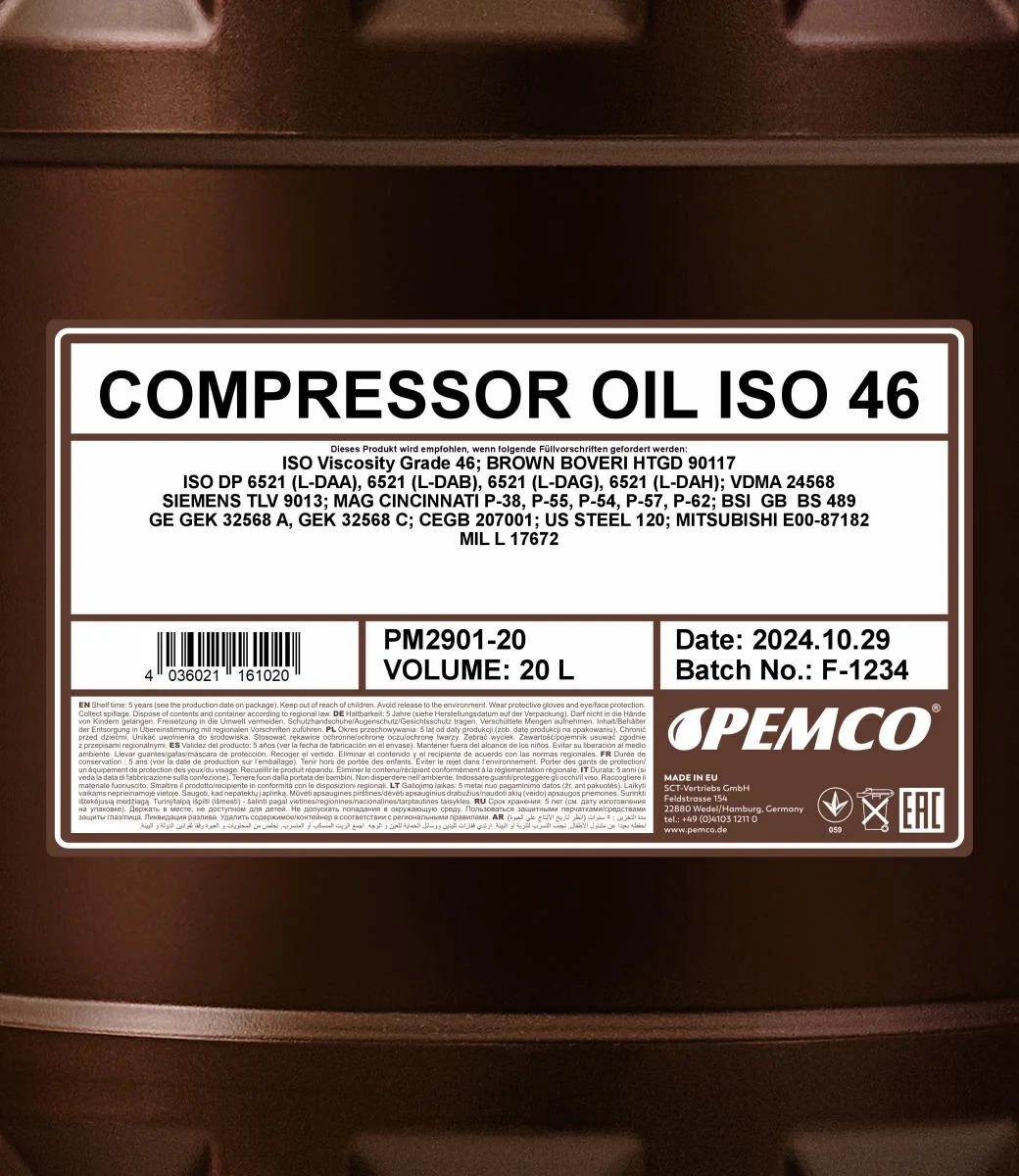 PEMCO - PM290120 - Kompressoröl ISO 46 20L
