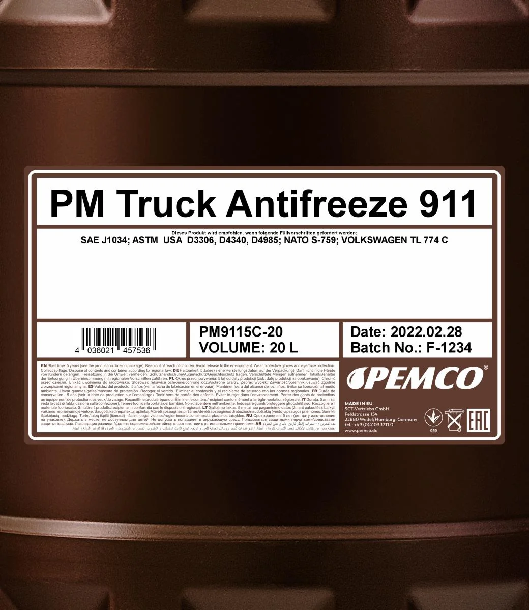 PEMCO - PM9115C20 - LKW-Frostschutz 911 (Konzentrat) 20L