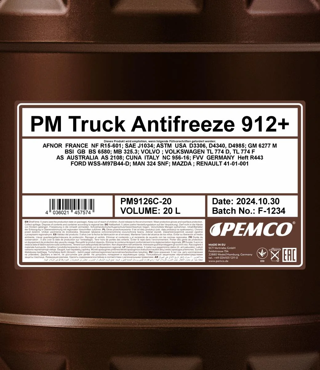 PEMCO - PM9126C20 - LKW-Frostschutz 912+ (Konzentrat) 20L