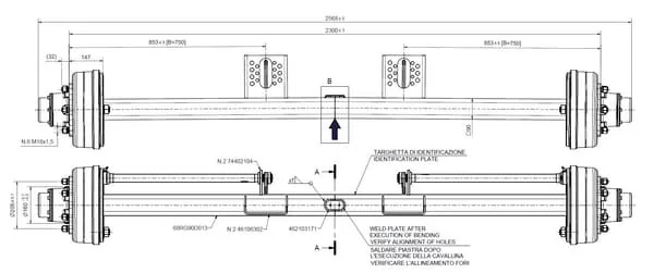 ADR - A9067130S2300 - Radachse Vk90 6M18 Bremse 300