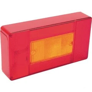 AJ BA - LA35204 - Lichtscheibe, Gelb/Rot, Rechteckig Hinten/Rechts