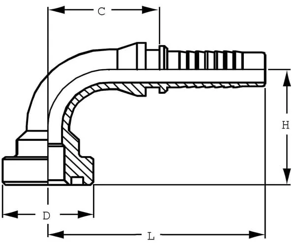 Alfagomma - SFSNS322090120G2 - Einsatz NS-DN32-Flange 90