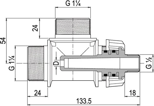 Arag - 135509 - Anschluss mit 9mm Venturi 3-Wege