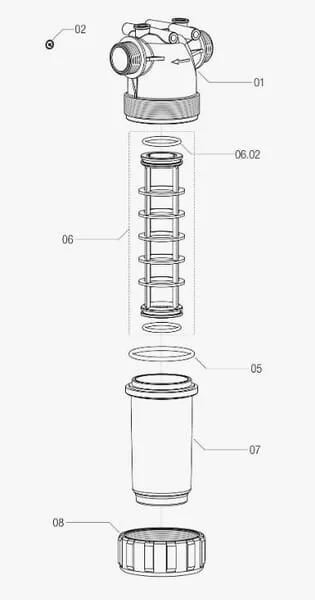 Arag - 32620535 - Leitungsfilter G 1 1/4 Inches Und G 1 1/2 Inches Gewindekupplung