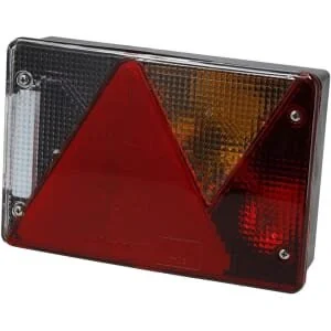 Aspöck - 248600007 - Rückleuchte RH rechteckig, rot/transparent, anschraubbar, Bajonett 5-Pin, Multipoint IV