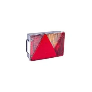 Aspöck - 248600507 - Rückleuchte Rechts Rechteckig, Nebelscheinwerfer, Rot/Transparent, Anschraubbar, Bajonett 5-pin, Multipoint IV