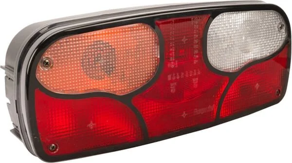 Aspöck - 252000507 - Rücklicht LH Rechteckig, Rot/Transparent/Gelb, Anschraubbar, Ecopoint I