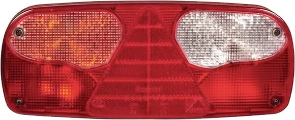 Aspöck - 252201007 - Rücklicht LH Rechteckig, Rot/Transparent/Gelb, Anschraubbar, Ecopoint I