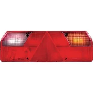Aspöck - 255400507 - Rückleuchte RH rechteckig, rot/transparent/bernsteinfarben, anschraubbar, Bajonett 7-Pin, Europoint