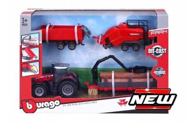 Bburago - 1831668M - Massey Ferguson 8740S Spielset