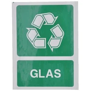 Brady - WB251292 - Aufkleber Zusatzinformationen Recycling Glas: Glas 210x297mm