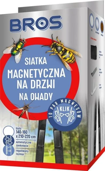 Bros - 15941601 - Magnet-Insektenschutz für einen Türverschluss, Weiß, 160x220cm