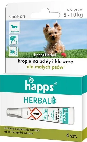 Bros - 15941612 - HAPPS Kräuter- Insektenabwehrtropfen Für Kleine Hunde, 5-10kg