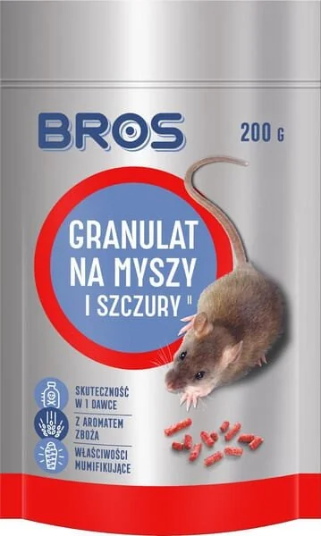 Bros - 15941955 - Mäuse- und Rattengift Pellets, 1kg - 5 x Doypack 200g