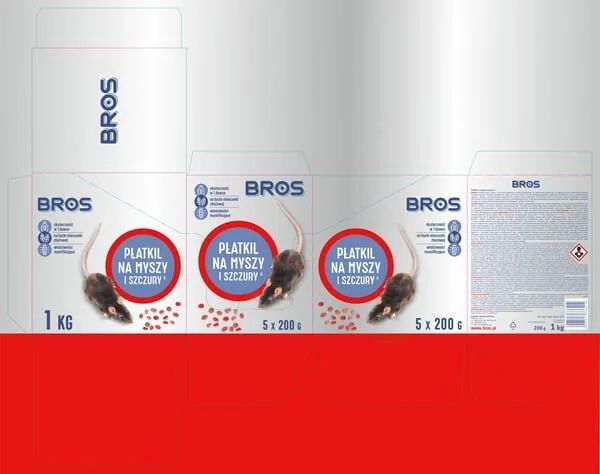 Bros - 15941956 - Mäuse- und Rattengift Körnerköder, 1kg - 5 x Doypack 200g