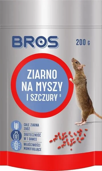 Bros - 15941956 - Mäuse- und Rattengift Körnerköder, 1kg - 5 x Doypack 200g