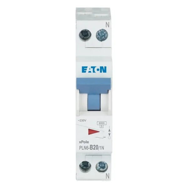 Eaton - PLN6B201N - Miniatur-Leitungsschutzschalter 20A,1P+N,B