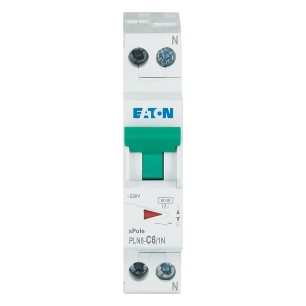 Eaton - PLN6C61N - Miniatur-Leitungsschutzschalter 6A,1P+N,C
