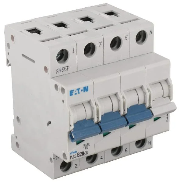 Eaton - PLS6B203N - Miniatur-Leitungsschutzschalter 20A,3P+N,B