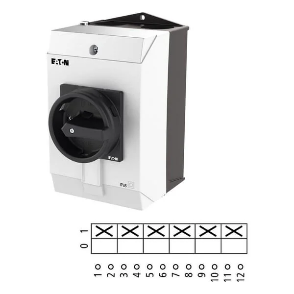 Eaton - T338342I2SVBSW - Dreh-Schalter 6P, 32A, BK