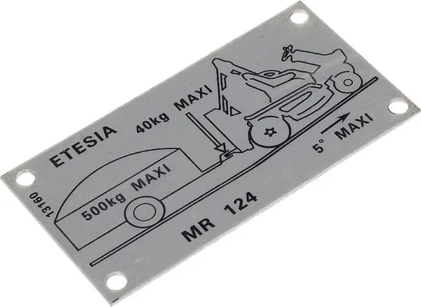 Etesia - 13160 - Typenschild MR124