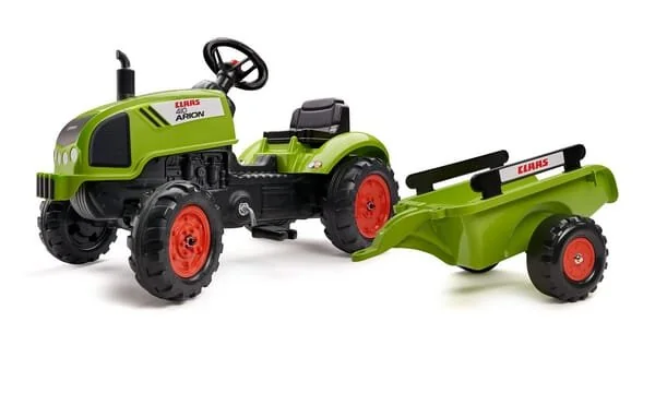 Falk - 2041C - Claas Traktor mit Anhänger, Bagger und Öffnender Motorhaube
