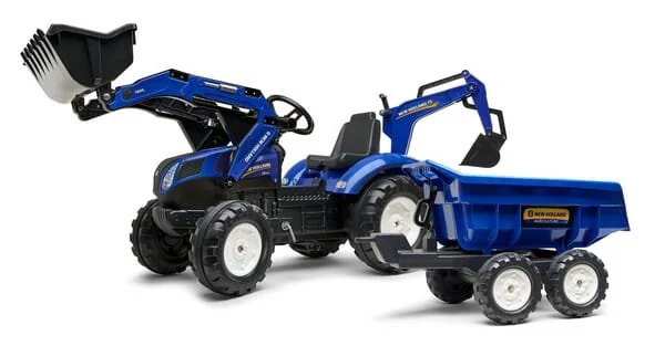 Falk - 3090W - New Holland Baggerlader mit Bagger und Maxi Kippanhänger