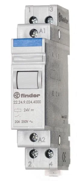 Finder - 222482304000 - Modulares Relais 17.4mm 2NC 20A/ AC/AgSnO2