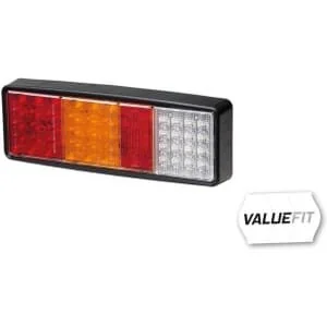 Hella ValueFit - 2VP357019001 - Rücklicht LED, Rechteckig, 9/10/30/, Rot/Orange/Transparent, Anschraubbar, MM, 40 LED's