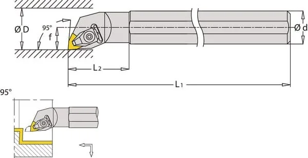 Huvema - S32SDWLNR08 - Drehhalter, rechts 95° DWLNR