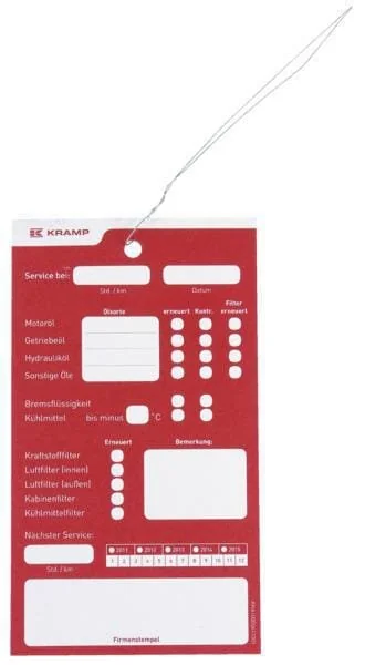 Kramp - 10000611001 - Inspektion Service Karte 25 Stk