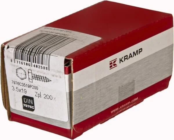 Kramp - 7976C3519P200 - Selbstschneidende Schraube 3.5x19mm, 5.5mm Sechskantkopf, DIN 7976C