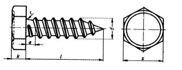 Kramp - 7976C3519P200 - Selbstschneidende Schraube 3.5x19mm, 5.5mm Sechskantkopf, DIN 7976C