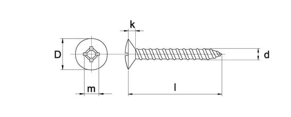Kramp - 7983C3595P200 - Selbstschneidende Schraube 3.5x9.50mm PZ2 Senkkopf, DIN 7983C