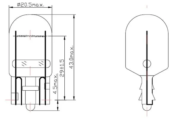 Kramp - B1241T20 - Glühbirne W21W 21W T20d W3X16d