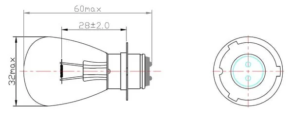 Kramp - BA1271 - Glühbirne 35/35W P15D-3 RP30