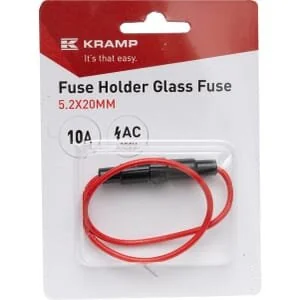 Kramp - FH6332TP - Sicherungshalter Glassicherung 10A AC 6.35x31.8mm schwarzer Thermoplast