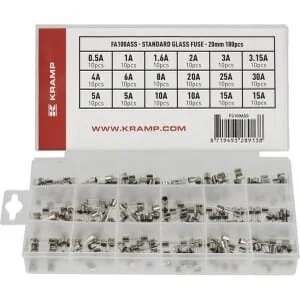 Kramp - FS100ASS - Glassicherung 20mm Sortimentsbox (180 pcs)