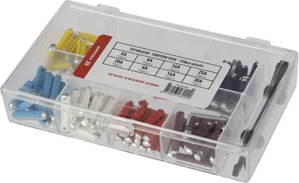 Kramp - FS100ASSB - Torpedo Sicherung Kunststoff Sortiment Box (120 Stk.)