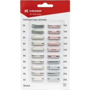 Kramp - FS100ASSBL - Torpedo Sicherung Keramik Sortiment Blisterpackung (20 Stk.)