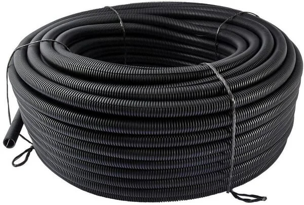 Kramp - FTBL11100 - Schutzrohr 11mm 100m Flexibel Gewellt, Offen, Schwarz