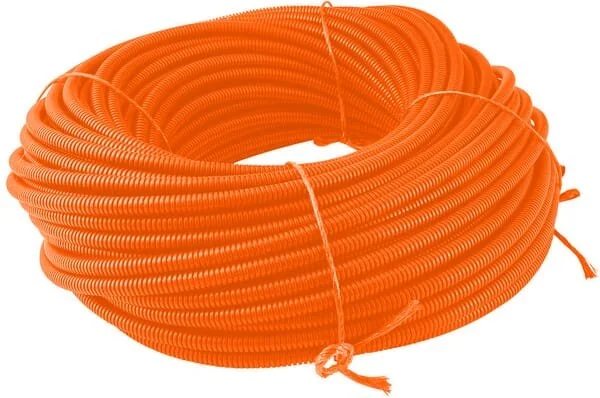 Kramp - FTORC06100 - Schutzrohr 6mm 100m Flexibel Gewellt, Geschlossen, Orange
